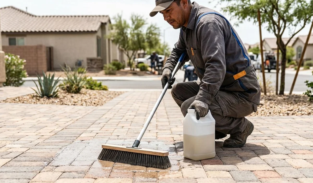 Resealing a paver walkway